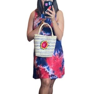 BEAUTIFUL Oaxaca Handmade Straw Tote Purse Made in Mexico with Flower detail